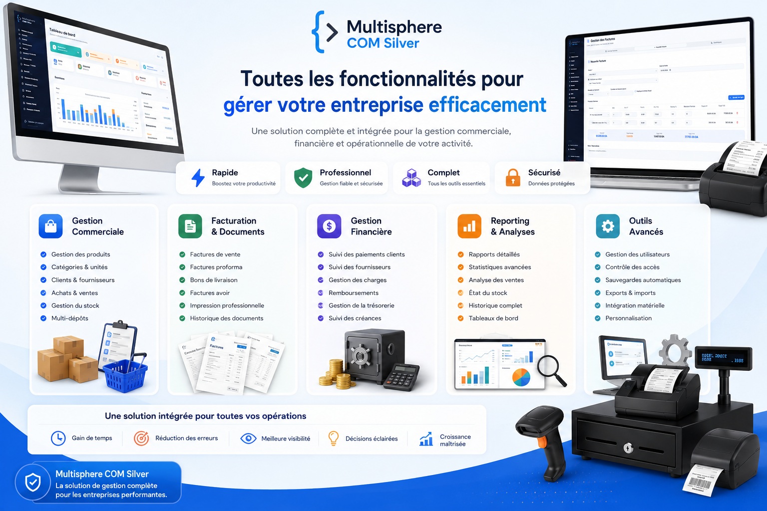 Multisphere COM Silver – solution complète de gestion commerciale, financière et opérationnelle